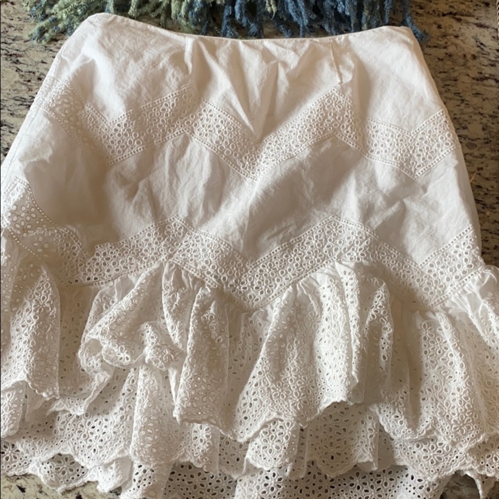 White ruffle skirt